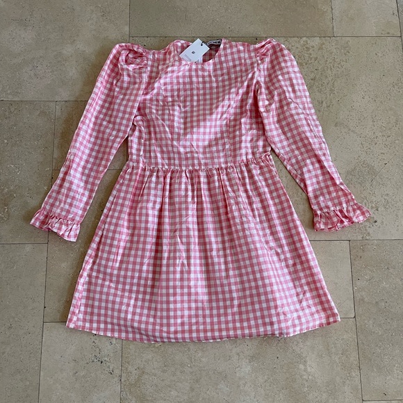 Batsheva Gingham-check Silk Minidress - Picture 6 of 7